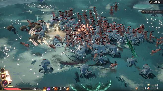 적들의 수가 초반부터 상당하다