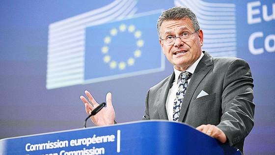 마로스 세프코비치 유럽연합(EU) 무역·경제안보 집행위원. AFP=연합뉴스