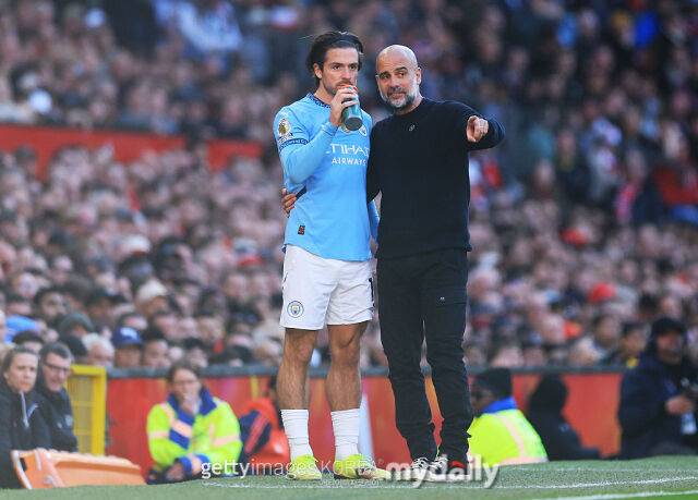 잭 그릴리쉬와 펩 과르디올라 감독. /게티이미지코리아