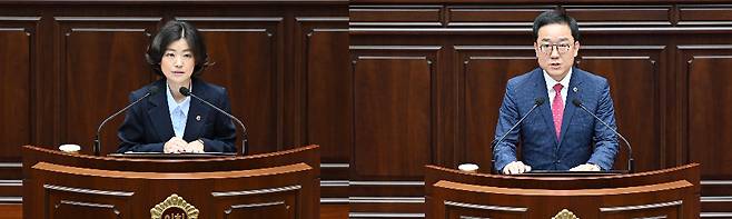 김효정 의원과 김형철 의원이 15일 열린 제330회 부산시의회 임시회에서  최근 잇따른 아파트 화재 참사와 관련해 연달아 목소리를 높였다.부산시의회 제공