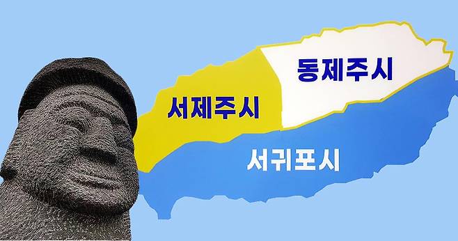 추진되는 제주형 행정체제개편(안). 제주시 2개 분할을 골자로 한다. ⓒ제주의소리