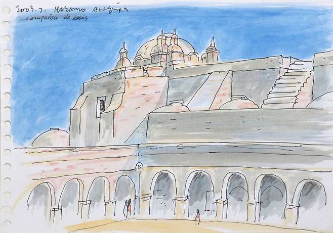 페루 아레끼빠의 라꼼빠냐 데 헤수스 성당. 해암 오경환 화백 그림