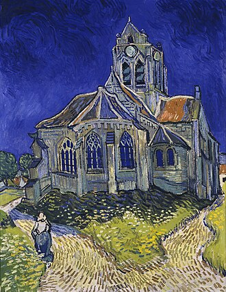 ‘오베르의 교회’(The Church at Auvers). 캔버스에 유채. 74 x 94 cm.  1890년. 파리 오르세 미술관 소장.