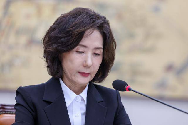 이진숙 교육부 장관 후보자가 16일 오전 서울 여의도 국회 교육위원회에서 열린 인사청문회에 출석하고 있다. 뉴스1