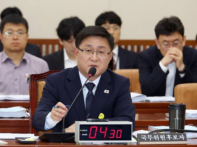 김성환 환경부 장관 후보자가 15일  국회에서 열린 인사청문회에서 질의에 답하고 있다. 2025.7.15. 사진=강은국 한국경제 기자