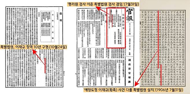 이준은 특별법원(황족의 범죄를 심리하기 위해 설치된 임시 법정) 검사직까지 겸임한다. 특별법원은 황족의 지위를 이용해서 남의 논밭을 탈취한 예양도정 이재규에게 징역 10년형을 판결했다.