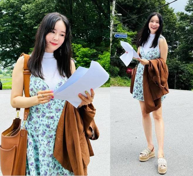 장영란이 특유의 동안 미소로 출근길을 환하게 밝혔다.사진＝장영란 ＳＮＳ