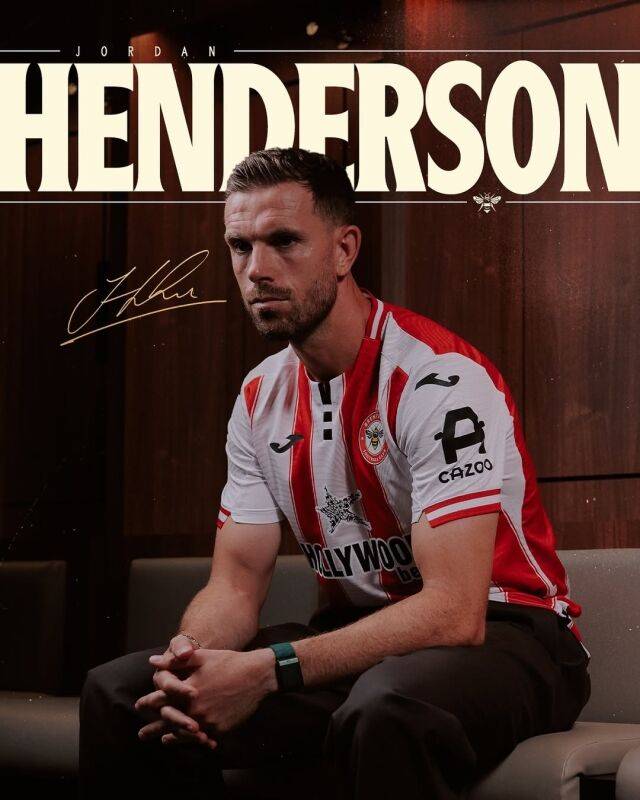 브렌트포드가 조던 헨더슨을 영입했다./브렌트포드