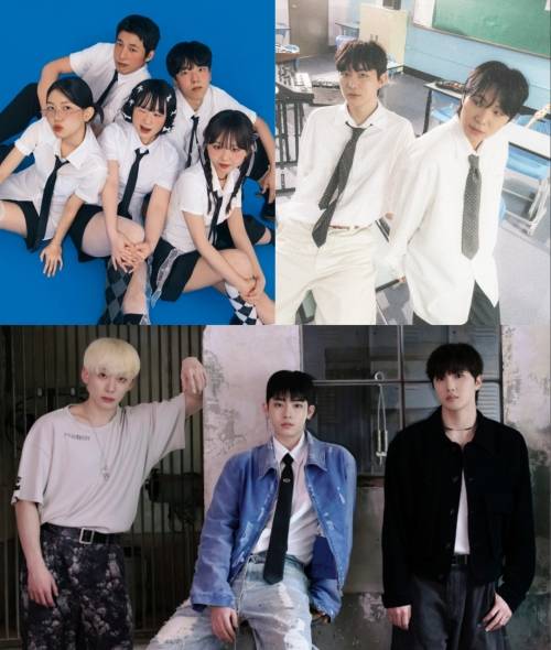 왼쪽 위부터 시계 방향으로 오예린밴드, 언오피셜, 일루반.  밀라그로 제공