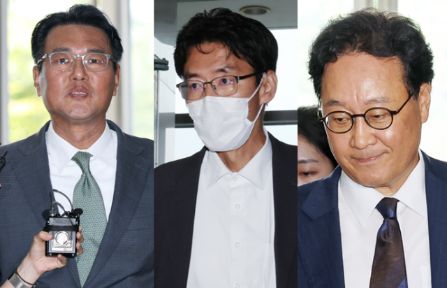 (왼쪽부터) 김태효 전 국가안보실 1차장, 이충면 전 국가안보실 외교비서관, 왕윤종 전 대통령실 경제안보비서관. 뉴스1
