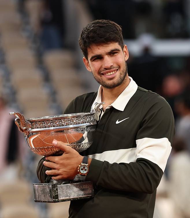 2025년 프랑스오픈 남자 단식에서 우승한 카를로스 알카라스. 신화뉴시스