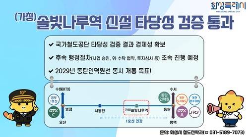 화성 동탄 솔빛나루역(가칭) 타당성 검증 통과 [화성시 제공. 재판매 및 DB 금지]