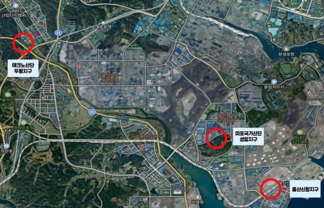 울산 남구 기후대응 도시숲 조성사업 위치도. 울산시 남구 제공