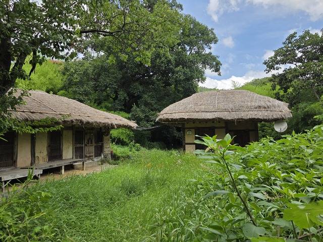 양동마을 양반길 골목의 초가.