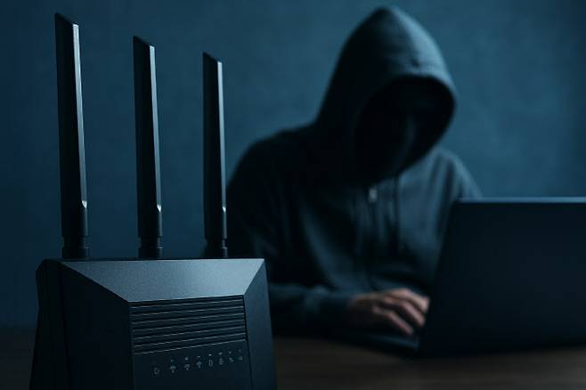 해커와 공유기 관련 이미지(사진=생성형AI 서비스)