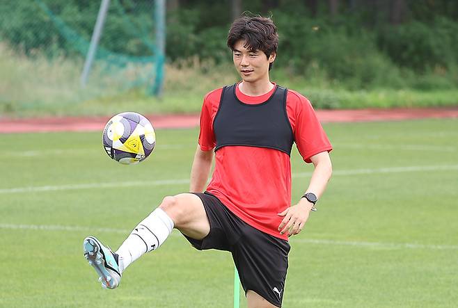 기성용이 포항 훈련에 참가하고 있다. 사진｜포항=연합뉴스