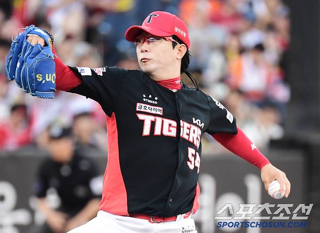 9일 대전 한화생명 볼파크에서 열린 한화와 KIA의 경기. 선발 투구하고 있는 KIA 양현종. 대전=송정헌 기자songs@sportschosun.com/2025.07.09/