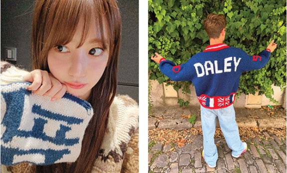 르세라핌 사쿠라 @39saku_chan | 토마스 데일리 @madewithlovebytomdaley | 르세라핌의 멤버 사쿠라와 영국 다이빙 국가대표 토마스 데일리는 대표적인 뜨개인 셀럽이다.