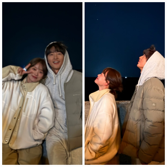 송중기는 17일 자신의 SNS에 천우희와 함께한 근황 사진을 공개했다.사진=송중기 SNS