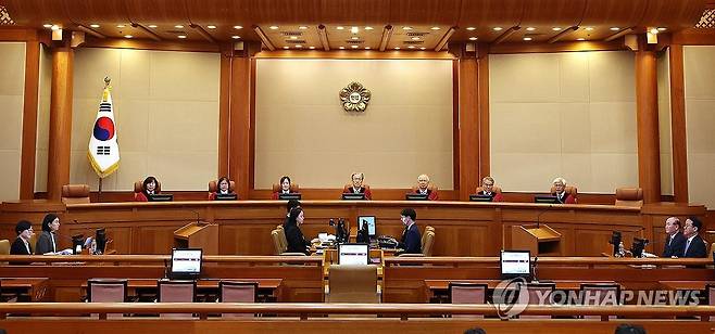 손준성 검사 탄핵 심판 열린 헌법재판소 (서울=연합뉴스) 서명곤 기자 = 20일 서울 종로구 헌법재판소 대심판정에서 손준성 대구고검 차장검사(검사장) 탄핵심판 2차 변론이 열리고 있다. 2025.5.20 seephoto@yna.co.kr