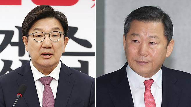 국민의힘 권성동 의원(왼쪽)과 이철규 의원.