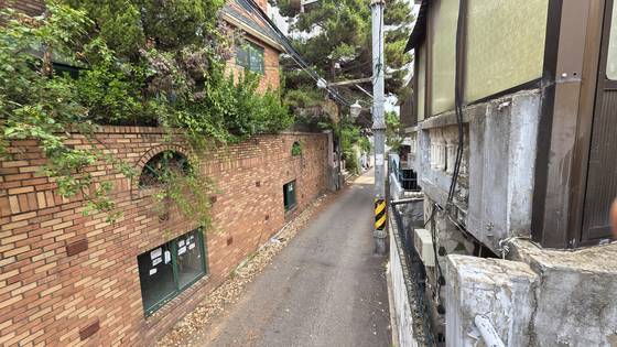 조현 외교부 장관 후보자가 보유했던 서울 용산구 한남뉴타운 보광동 일대 도로부지. 김창용 기자