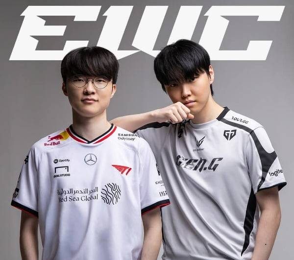 T1 미드 라이너 '페이커' 이상혁(왼쪽)과 젠지 미드 라이너 '쵸비' 정지훈의 모습 (EWC 제공)