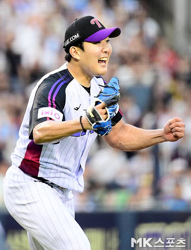 18일 잠실 롯데전에서 쾌투한 LG 손주영. 사진(잠실 서울)=김영구 기자