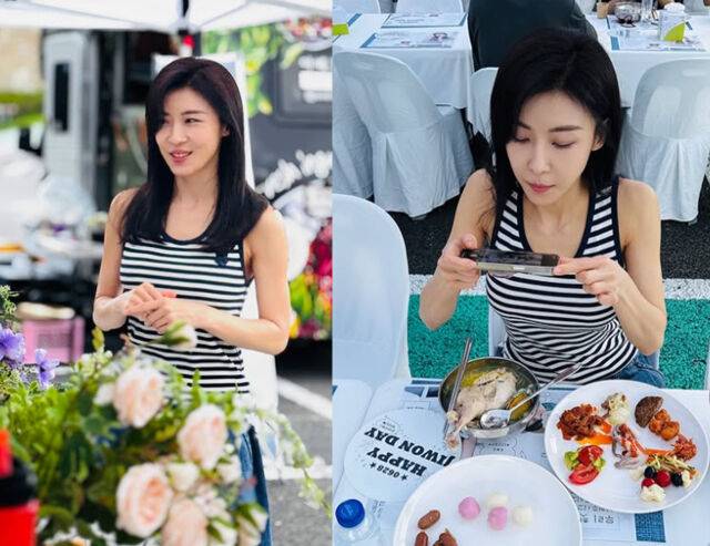 하지원의 생일을 맞아 팬들이 생일 밥차를 보내준 사실이 알려졌다. / 하지원 소셜미디어