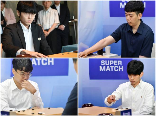 세계바둑최강전에 한국 대표로 출전하는 신진서 9단(한국 랭킹 1위·시계 방향으로), 강동윤 9단(3위), 이지현 9단(7위), 안성준 9단(5위). 한국기원 제공