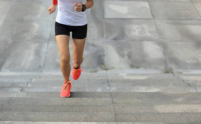Le blé de pas est un mécanisme pour monter les escaliers sur place. Ce type d'exercice aide à développer une résistance au bas du corps, à la graisse corporelle et aux calories. [사진=게티이미지뱅크]