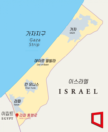 가자지구 주요 도시 위치