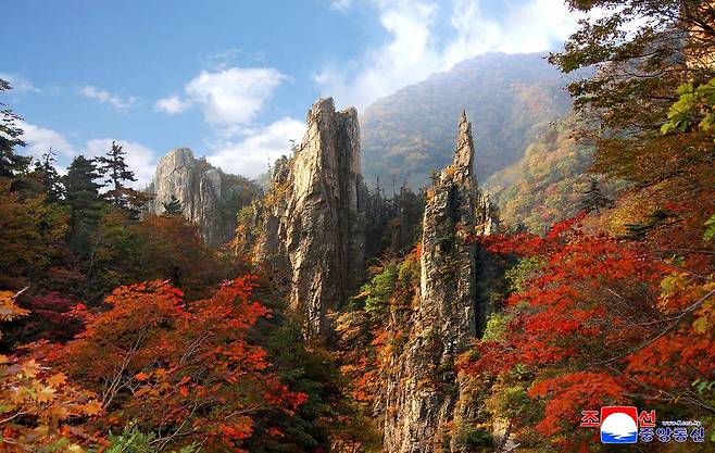조선중앙통신이 보도한 금강산 모습.
