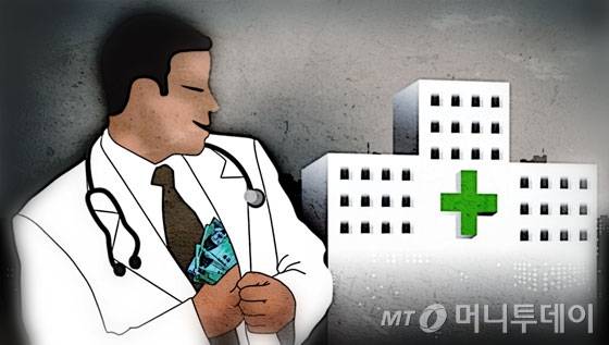 간호조무사에게 얼굴 점 제거 레이저 시술을 시킨 60대 의사가 벌금형을 선고받았다./삽화=임종철 디자인기자