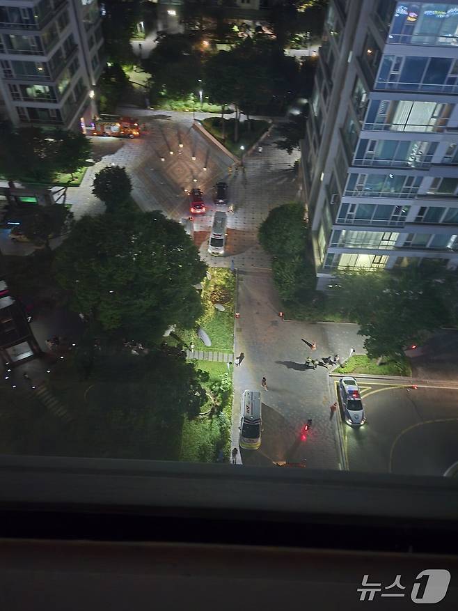 인천 송도국제도시 총기 사고 현장.(커뮤니티 캡처. 재배포 및 DB금지)2025.7.20/뉴스1
