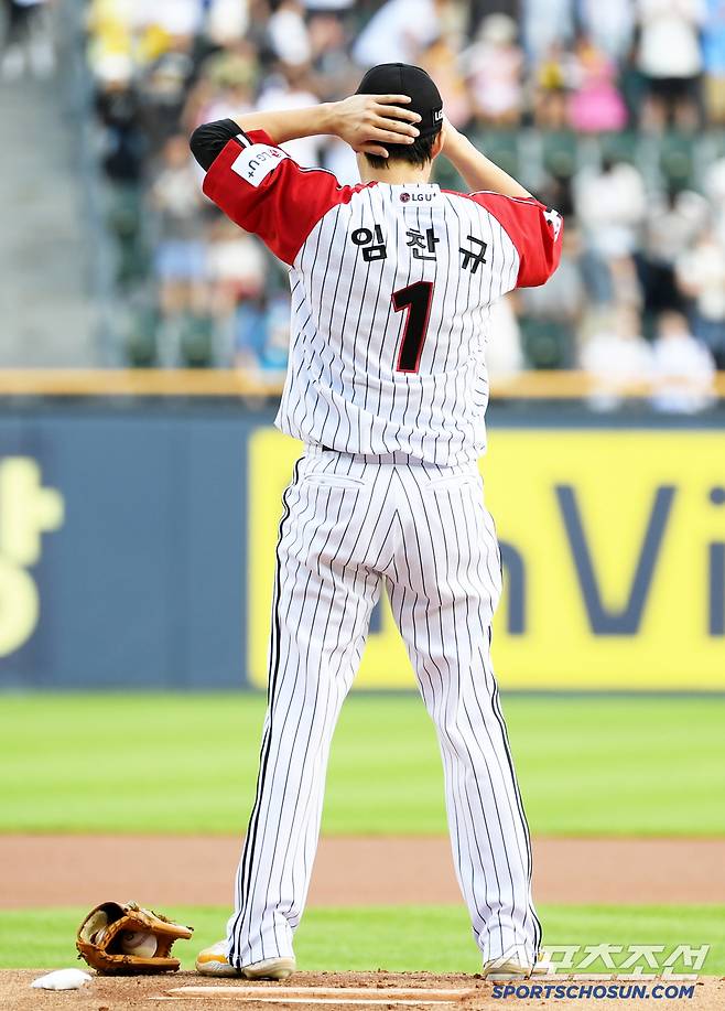 20일 잠실구장에서 열린 LG 트윈스와 롯데 자이언츠의 경기. LG 임찬규가 숨을 고르고 있다. 잠실=박재만 기자 pjm@sportschosun.com/2025.07.20/