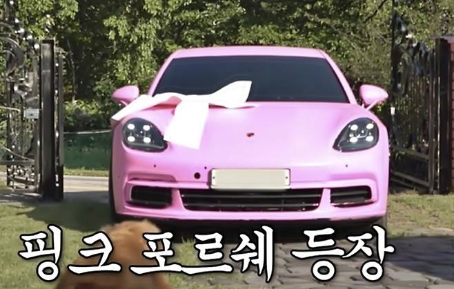 아내를 공주로 대접하기 위해 핑크색으로 칠한 포르쉐 파나메라 [사진출처=강남 유튜브]