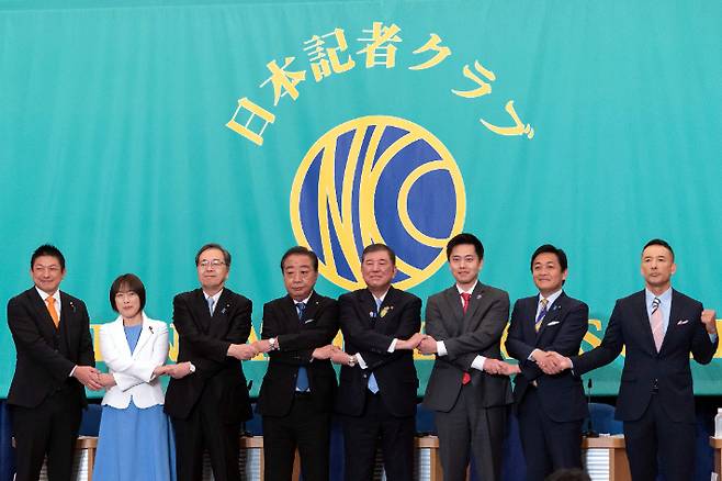 일본 참의원 선거 당 대표 토론회. 연합뉴스