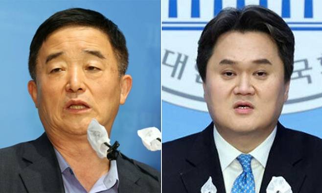 더불어민주당 강득구 의원(왼쪽),&nbsp;더불어민주당 김지호 대변인. 연합뉴스