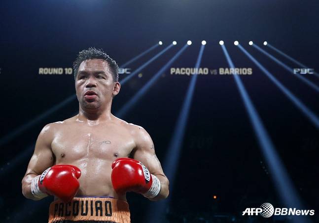 경기를 준비하는 파퀴아오. /AFPBBNews=뉴스1