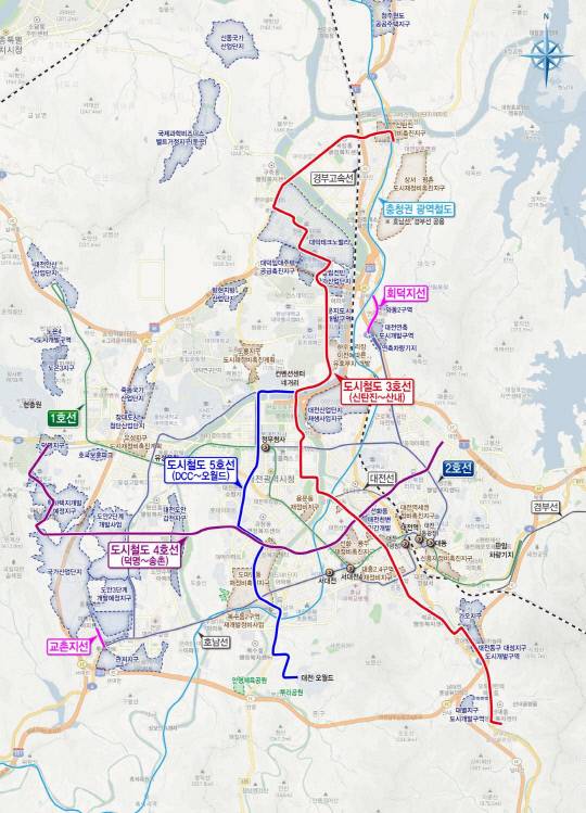 지난 5월 공개된 대전 도시철도망 구축계획(안). 대전시 제공