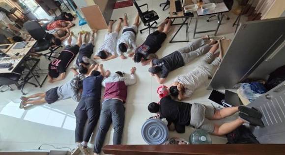 태국 파타야 로맨스스캠 조직원 검거 현장 [사진=경찰청]