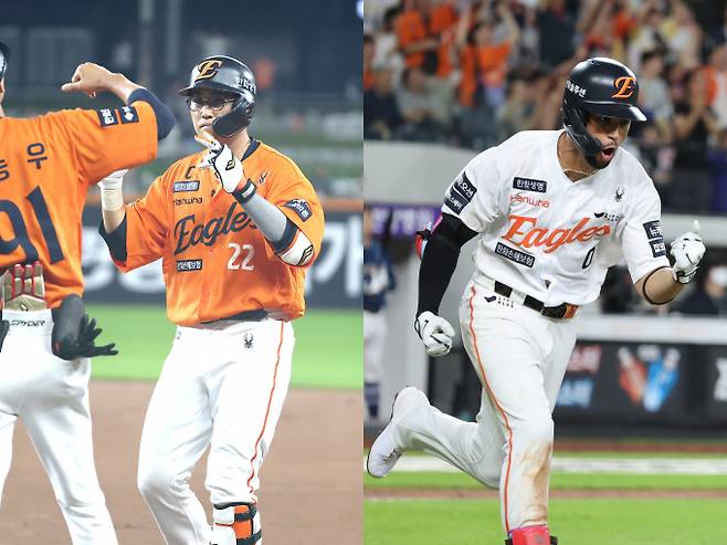 한화 이글스 채은성과 루이스 리베라토가 연일 맹타를 휘두르며 팀의 9연승을 이끌었다. 사진은 한화에서 활약 중인 채은성(왼쪽)과 리베라토의 모습. /사진=뉴스1