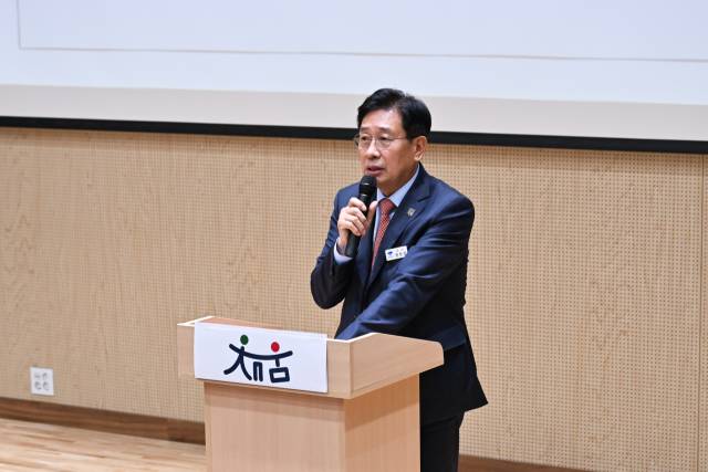 ▲경기 양평군 채움사업 관련해 인사말을 하고 있는 전진선 양평군수. ⓒ 양평군