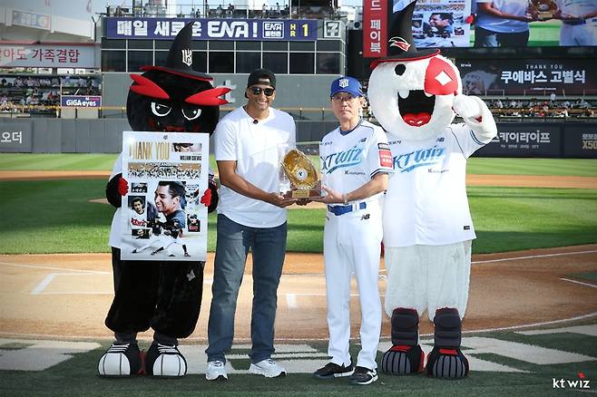 ▲ 쿠에바스와 이강철 감독 ⓒ kt 위즈