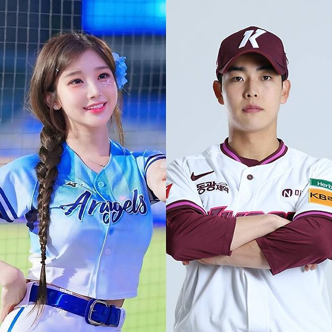 ▲ 이주은(왼쪽) 박수종. 출처|이주은 인스타그램, 키움 히어로즈 홈페이지