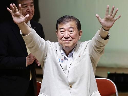 참의원 선거 지원 유세 중인 이시바 시게루 총리 [교도 연합뉴스 자료사진. 재판매 및 DB 금지]