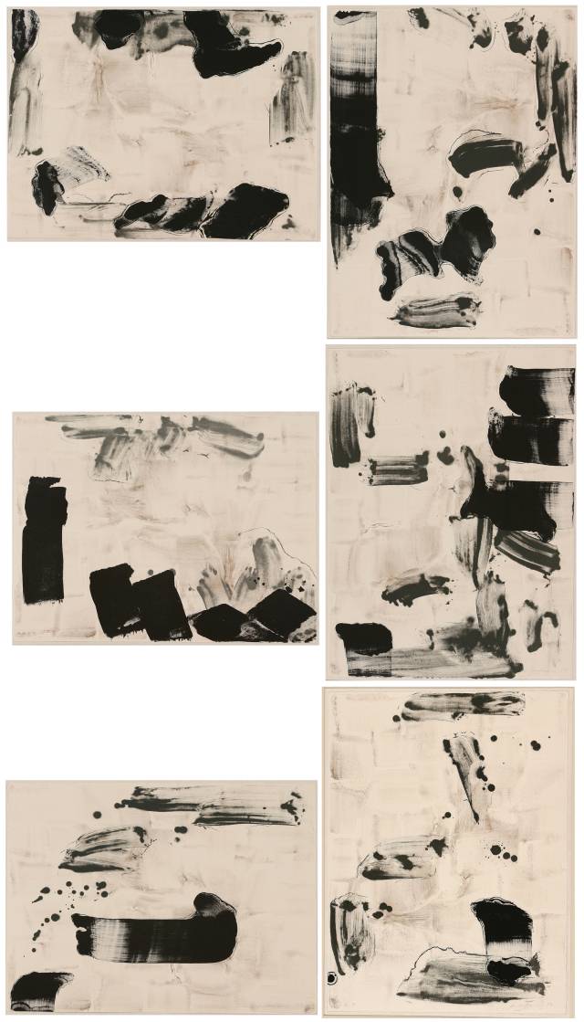 이우환, 도시의 기억, 1989, 석판화, 60x80cm 6조각 (경남도립미술관 소장)