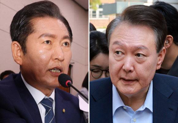 정청래 더불어민주당 의원(왼쪽), 윤석열 전 대통령. (사진=연합뉴스)