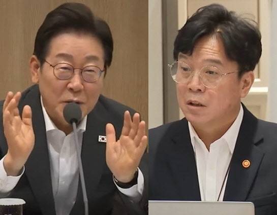 이재명 대통령(왼쪽), 김영훈 고용노동부 장관.(사진=전주MBC 유튜브 채널)